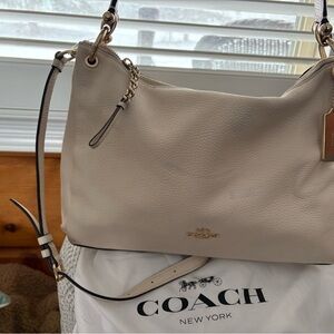 Coach creamy Beige Leather Shoulder Bag